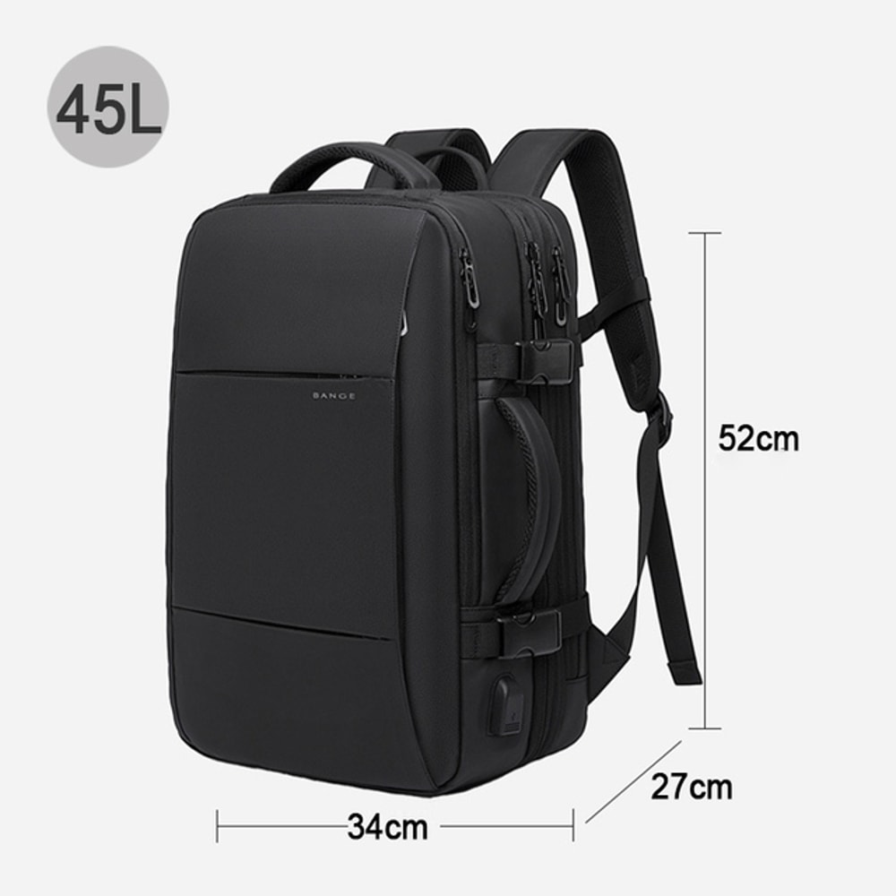 Expandable Waterproof Laptop Backpack With USB Charging Travel Business School Bag 9