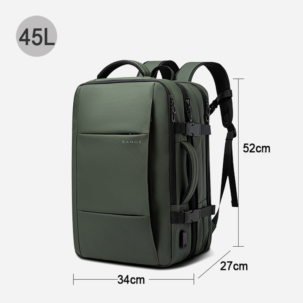 Expandable Waterproof Laptop Backpack With USB Charging Travel Business School Bag 10