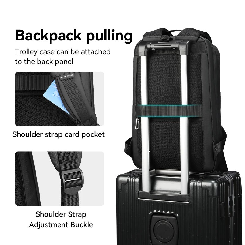 Slim Anti Theft Laptop Backpack With USB Charging Port Business Travel Daypack 1