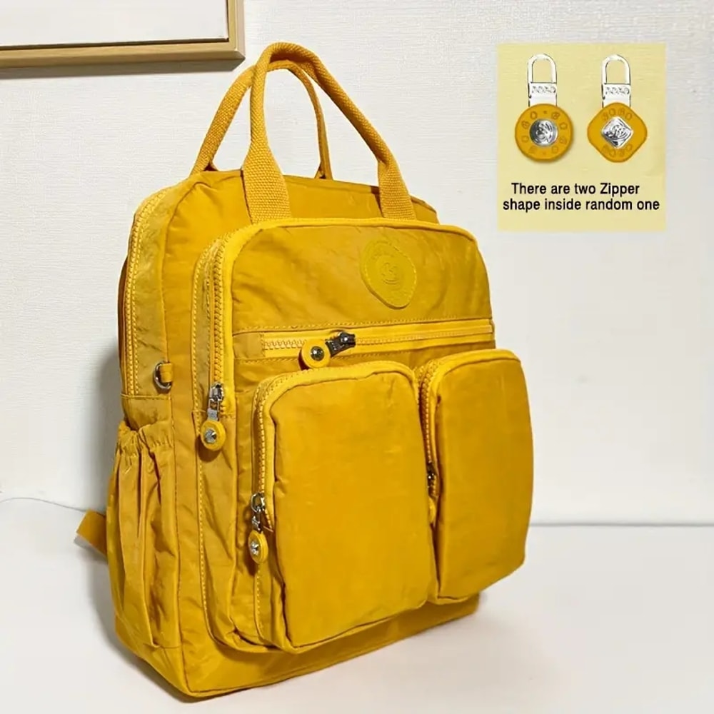 Waterproof Nylon Laptop Backpack For Women Multi Pocket Travel School Bag 3