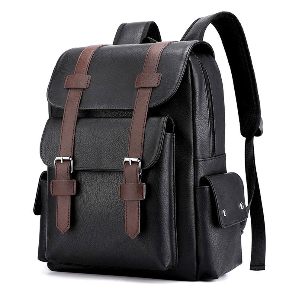 Premium Mens Leather Backpack With Laptop Sleeve Large Capacity Business Travel Bag 5