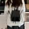 Mini PU Leather Drawstring Backpack Stylish Women Travel School Bag 0