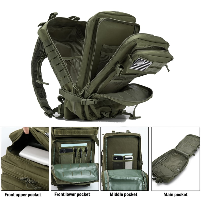 Mens Tactical Backpack Hiking Survival EDC Assault Pack 4