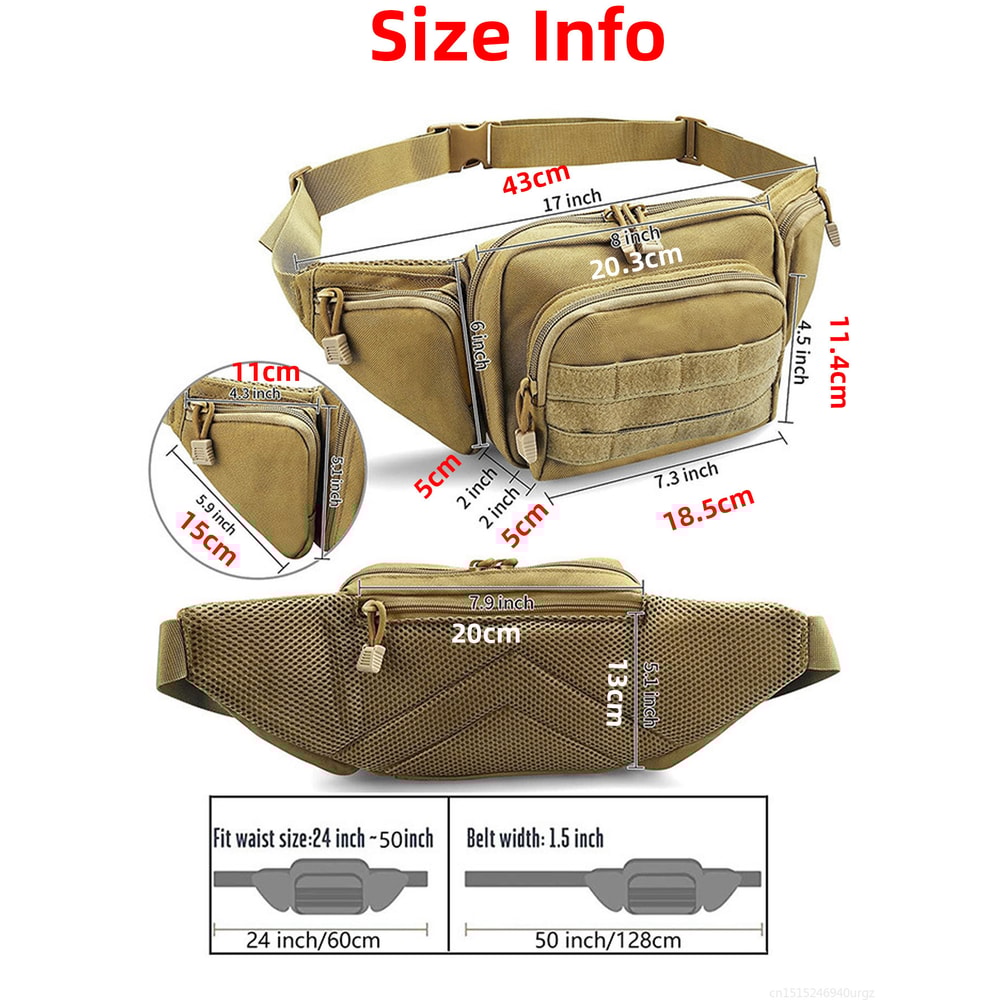 Tactical Waterproof Waist Bag EDC Belt Pouch For Outdoor Adventures 5