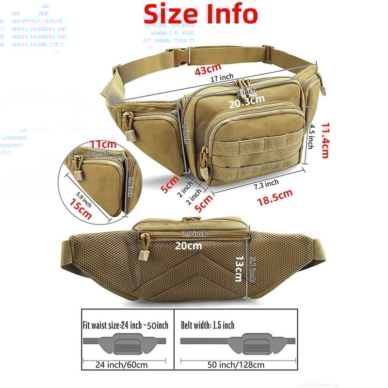 Tactical Waterproof Waist Bag EDC Belt Pouch For Outdoor Adventures 5