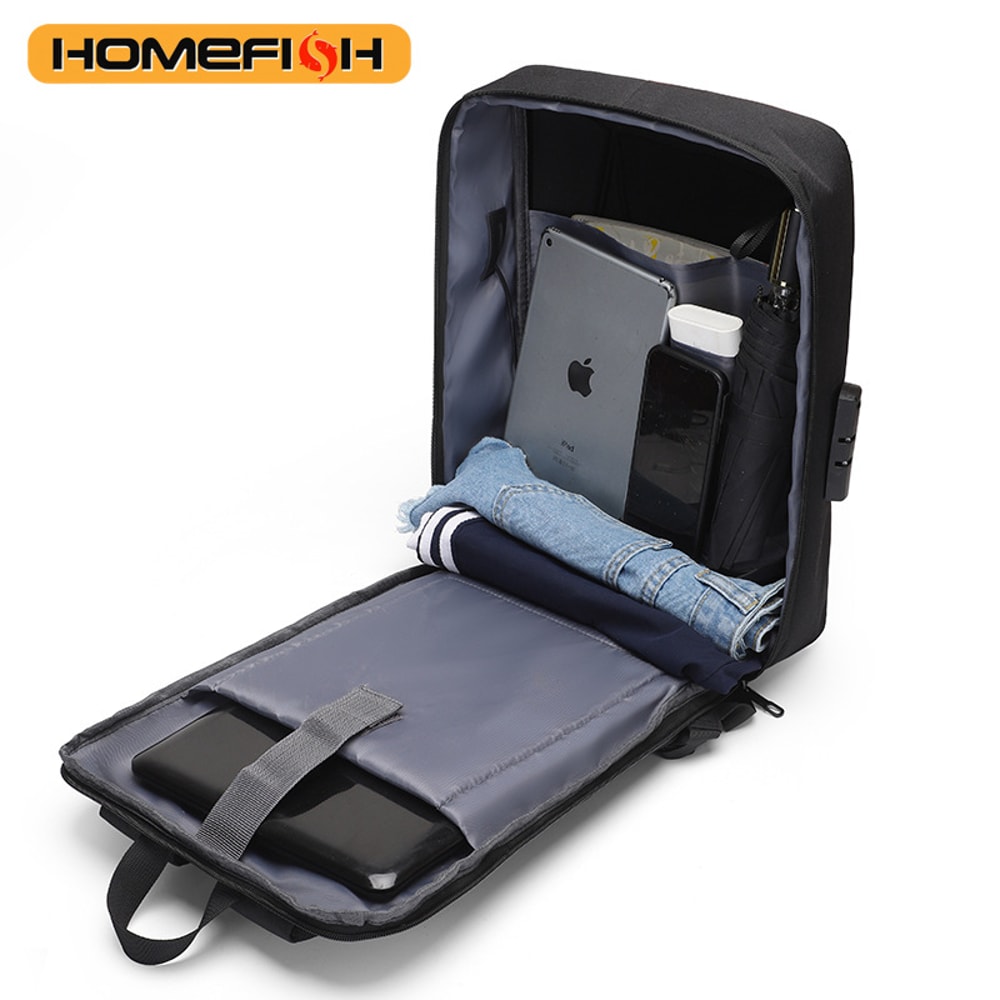 Anti Theft Hard Shell Laptop Backpack With USB Charging Travel Business Bag 3