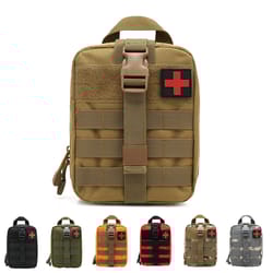 tactical edc pouch waist pack with first aid kit for camping hiking survival gear