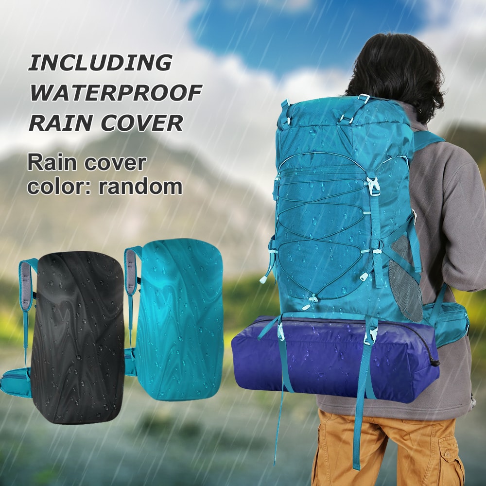 Waterproof Hiking Backpack With Rain Cover Durable Travel Trekking Camping Rucksack 3