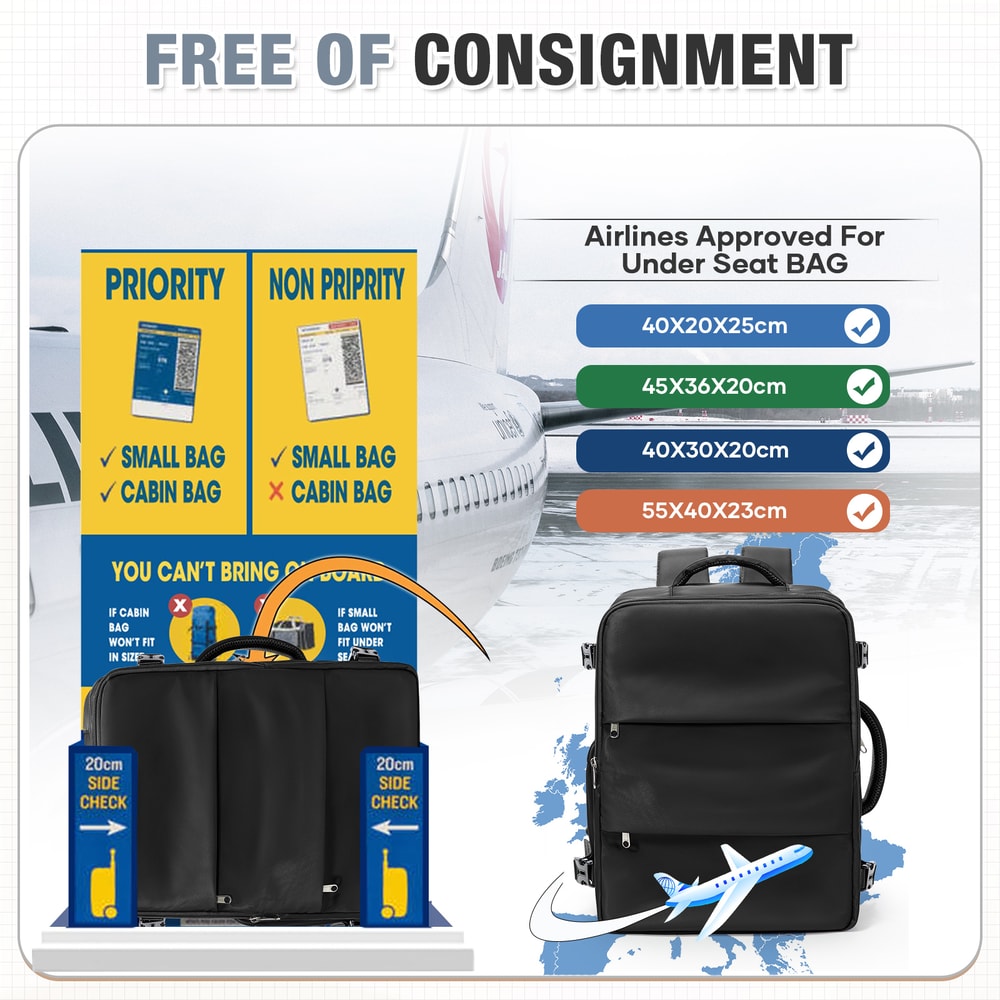 Laptop Travel Backpack Business Carry On Cabin Bag For Men And Women 3