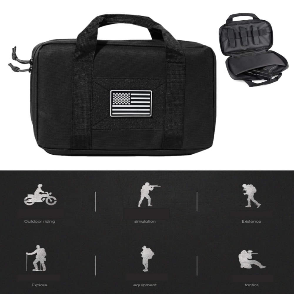 Tactical Handgun Storage Bag Portable Gun Case With Concealed Carry Pistol Pouch 3