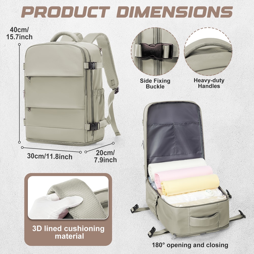 Womens Travel Backpack Carry On Waterproof Laptop Cabin Bag For Ryanair 5