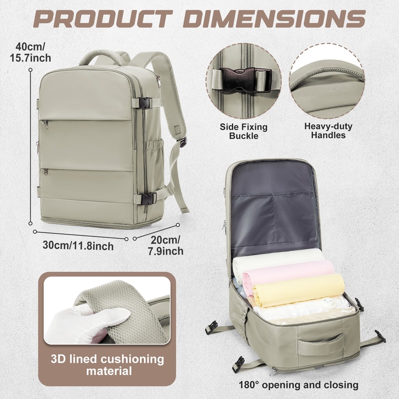 Womens Travel Backpack Carry On Waterproof Laptop Cabin Bag For Ryanair 5