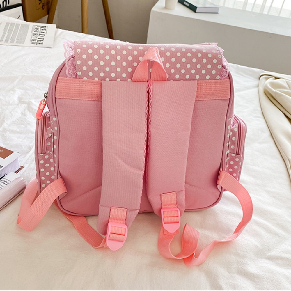 Strawberry Embroidered Girls School Backpack Cute Pink Kids Book Bag 3