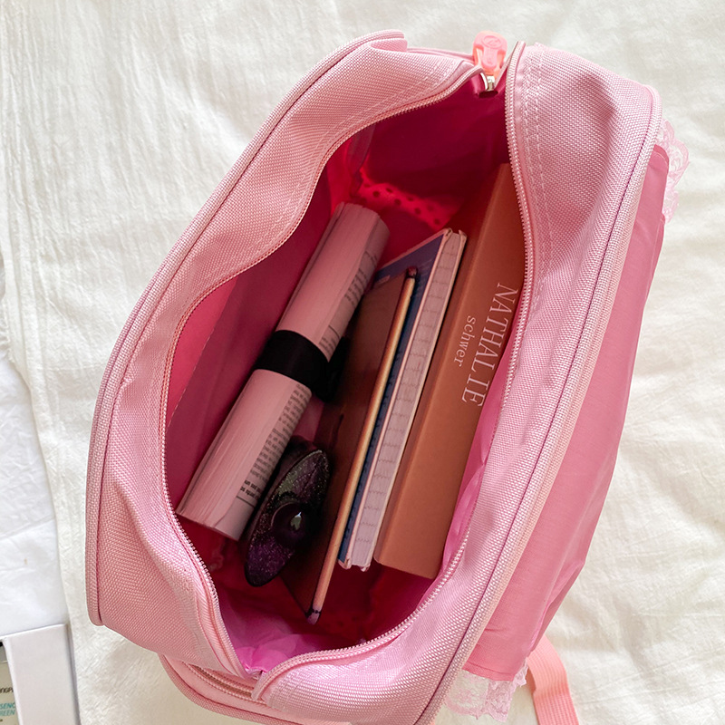 Strawberry Embroidered Girls School Backpack Cute Pink Kids Book Bag 4