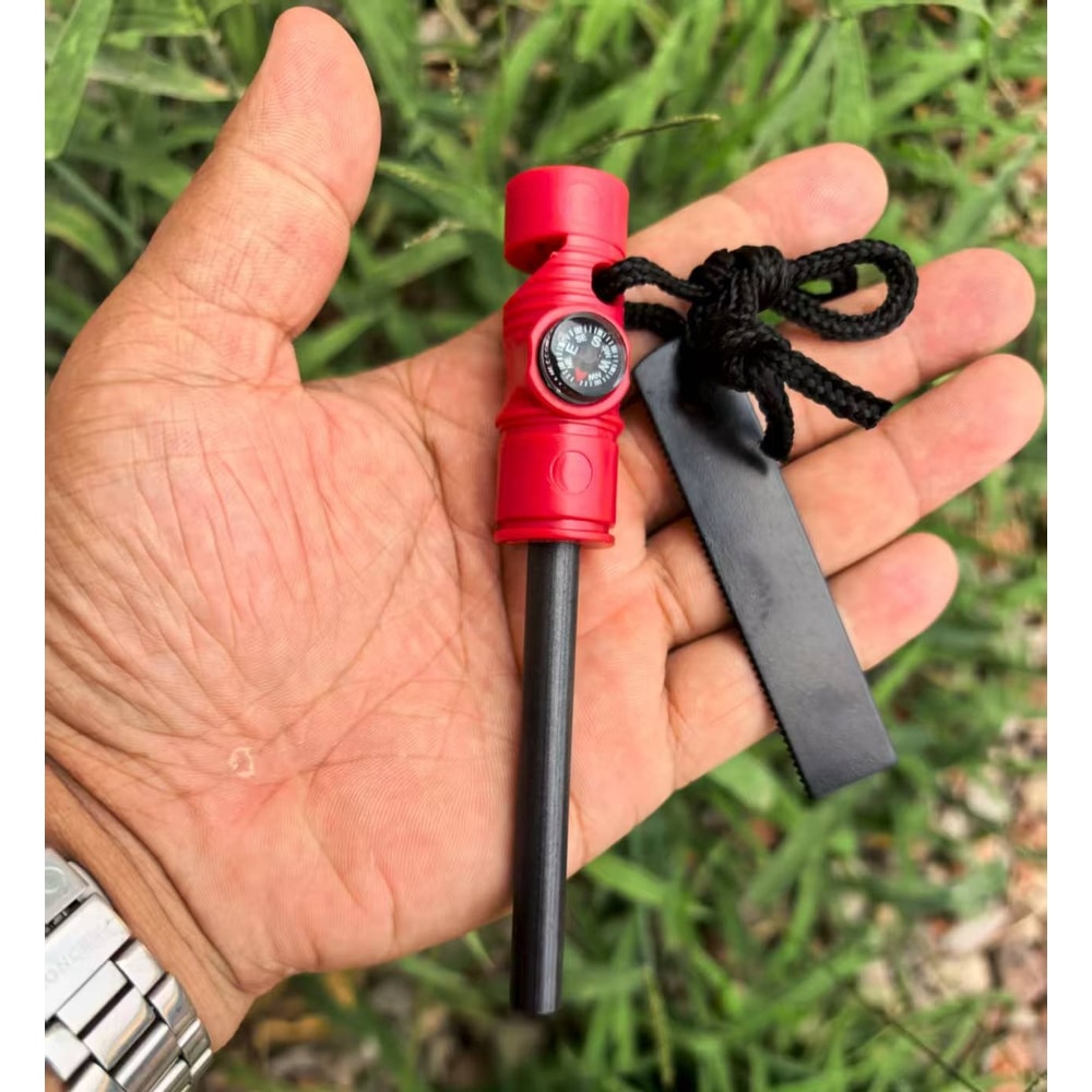 AllWeather Magnesium Fire Starter With Compass For Camping And Survival 7