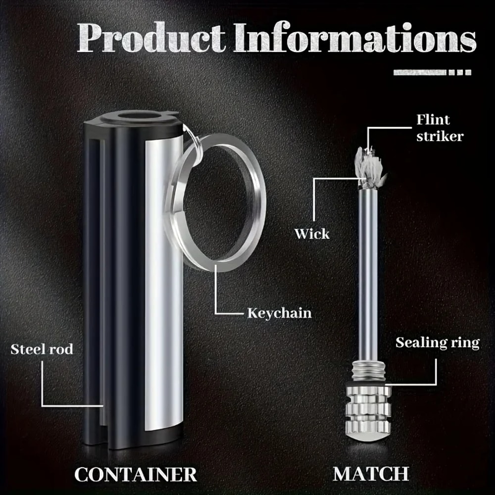 Portable Flint Match Lighter Reusable Survival Fire Starter For Camping And Emergency Use 3