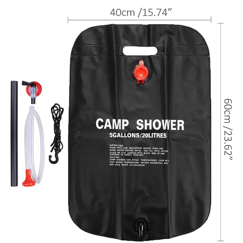 Solar Heated Outdoor Shower Bag Portable Water Heater For Camping Travel 3