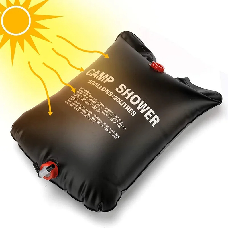 Solar Heated Outdoor Shower Bag Portable Water Heater For Camping Travel 1