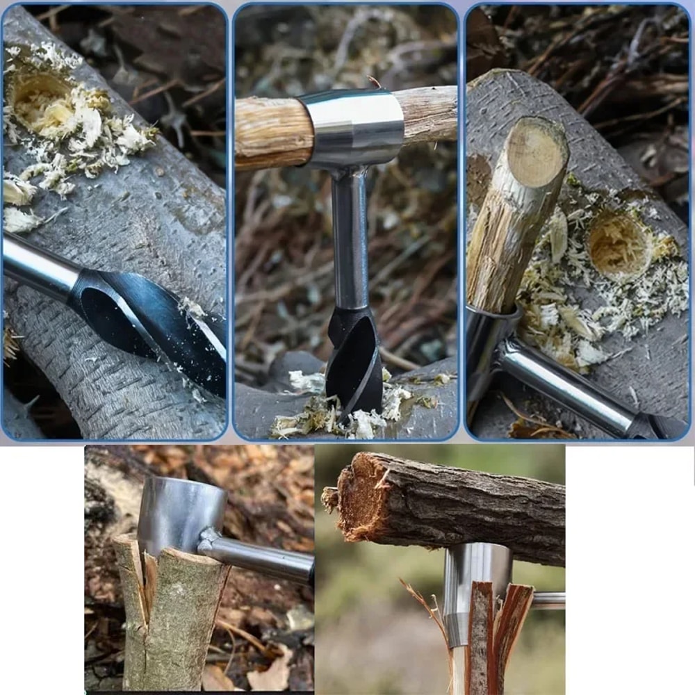 Survival Hand Drill Auger Wrench Outdoor Camping Bushcraft Tool 5