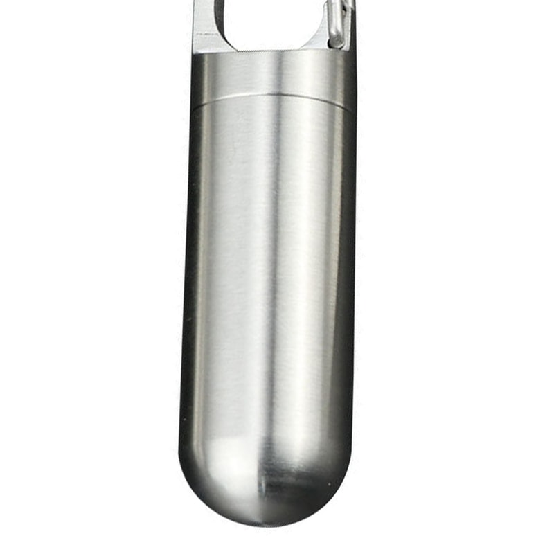 Portable Waterproof Keychain Pill Case Stainless Steel Travel Medicine Bottle 3