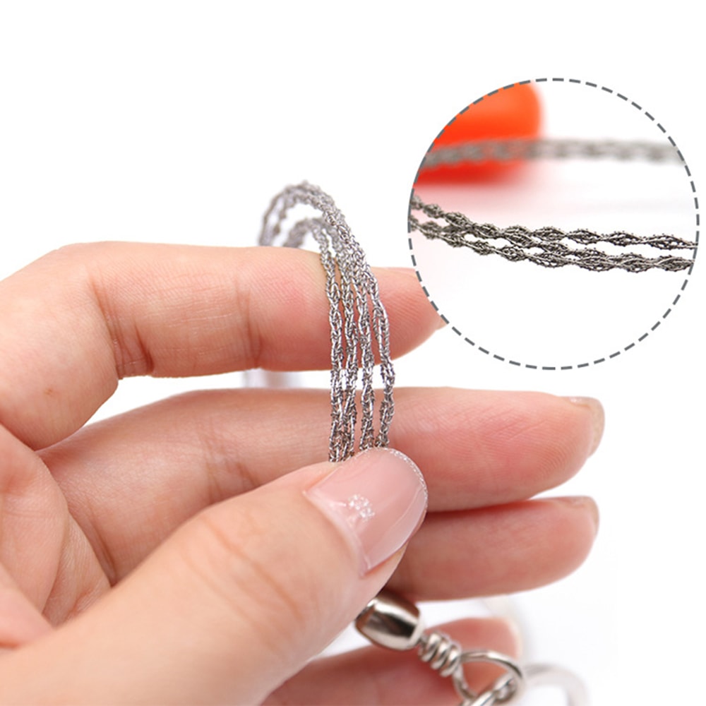 Portable Stainless Steel Wire Saw With Finger Handle Outdoor Camping Hiking Survival Tool 3