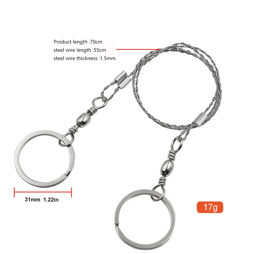 Portable Stainless Steel Wire Saw With Finger Handle Outdoor Camping Hiking Survival Tool 6