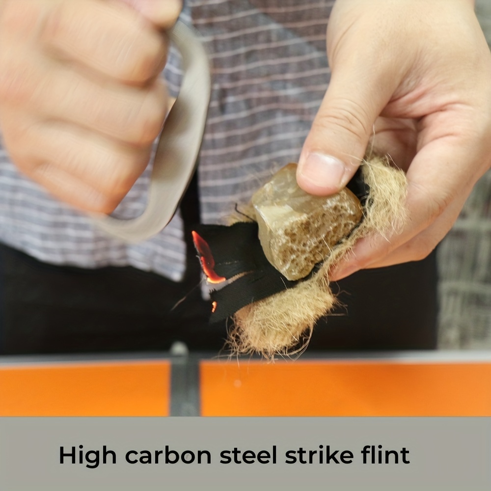 High Carbon Steel Fire Starter Flint Striker For Camping Survival 1