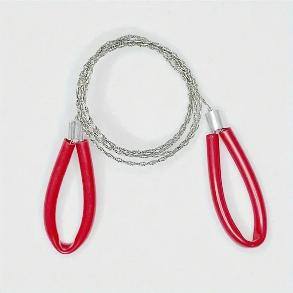 Leather Covered Stainless Steel Survival Wire Saw For Outdoor Camping Hiking 2