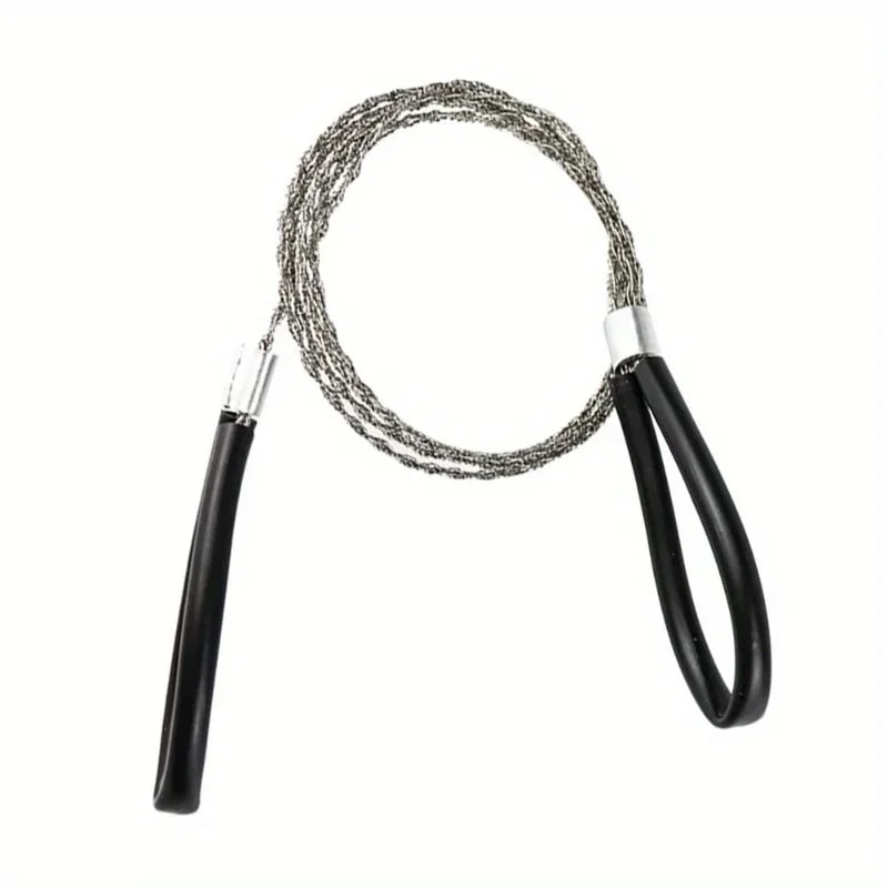 Leather Covered Stainless Steel Survival Wire Saw For Outdoor Camping Hiking 6
