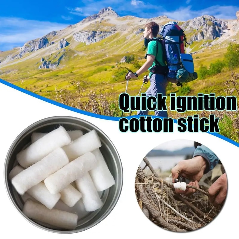 Outdoor Camping Fire Starter Rope Kit Survival Paraffin Wax Tool 2