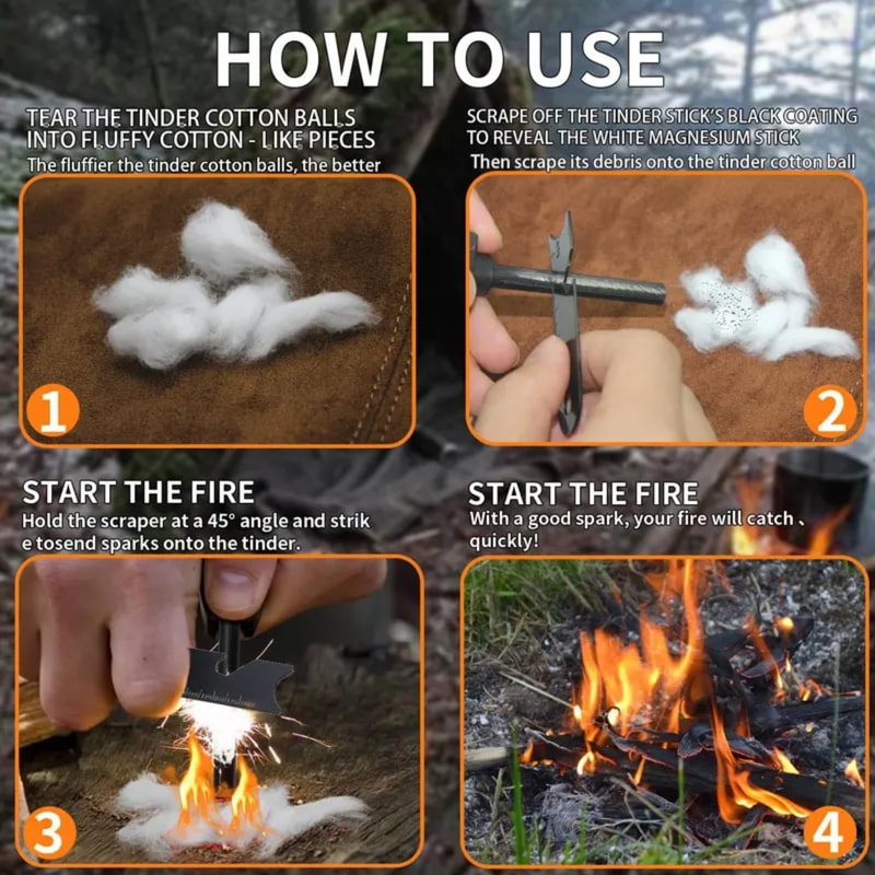 Portable Waterproof Fire Starter For Camping Survival 3