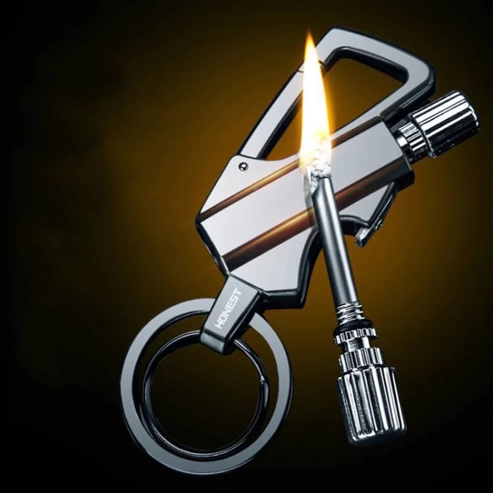 Multifunction Outdoor Waterproof Lighter Bottle Opener Keychain 2