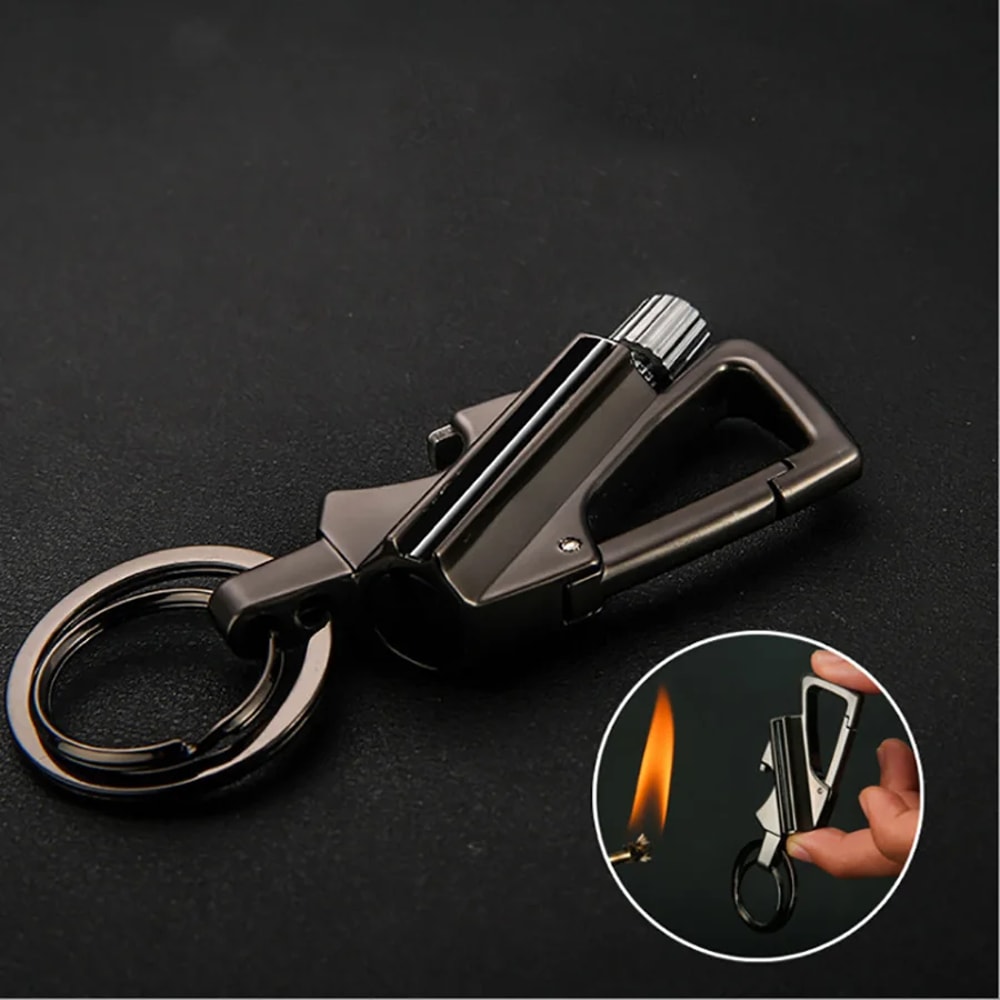 Multifunction Outdoor Waterproof Lighter Bottle Opener Keychain 4