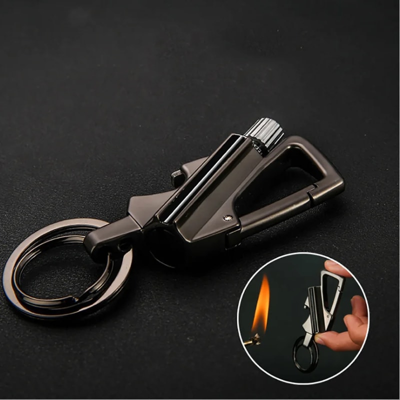 Multifunction Outdoor Waterproof Lighter Bottle Opener Keychain 4