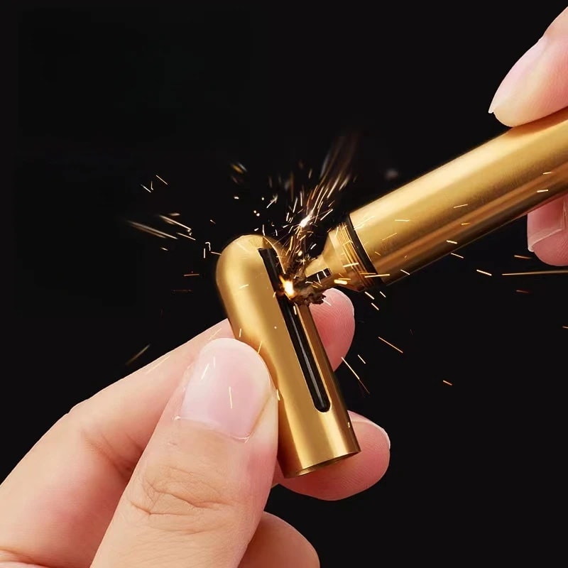 Premium Mini Keychain Copper Kerosene Lighter Waterproof Refillable Portable Flame 2