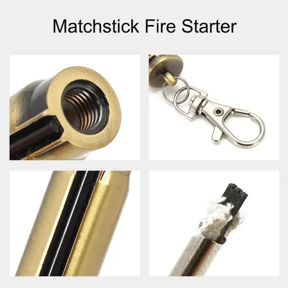 Portable Waterproof Survival Match Lighter Keychain Metal Fire Starter 2