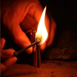 waterproof camping lighter keychain strike outdoor survival tool