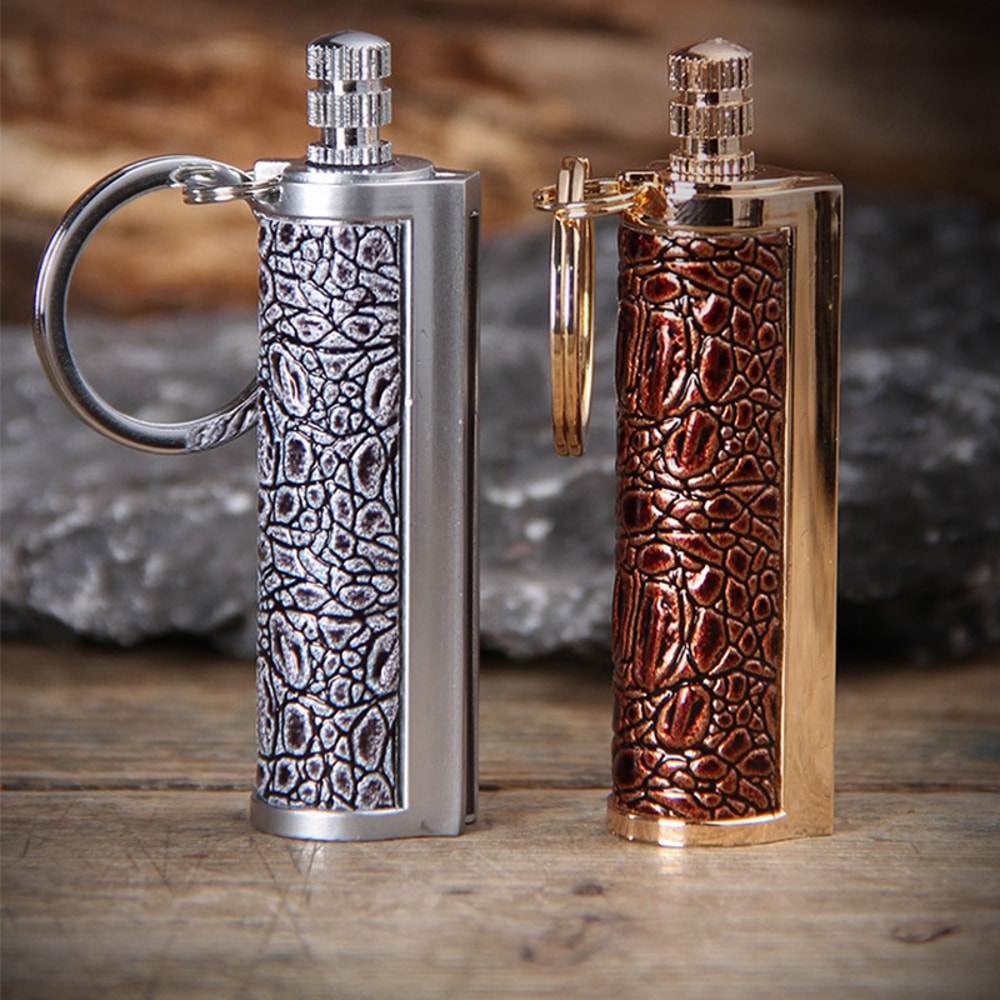 Waterproof Camping Lighter Keychain Strike Outdoor Survival Tool