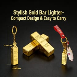 luxury gold bar waterproof refillable lighter portable outdoor & premium gift