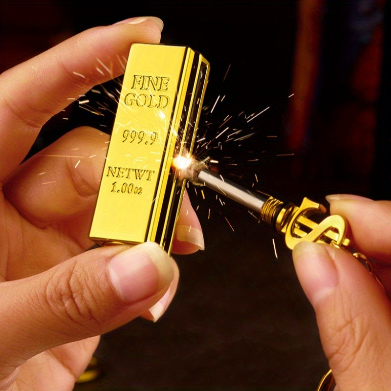 Luxury Gold Bar Waterproof Refillable Lighter Portable Outdoor & Premium Gift