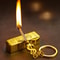 Luxury Gold Bar Waterproof Refillable Lighter Portable Outdoor & Premium Gift