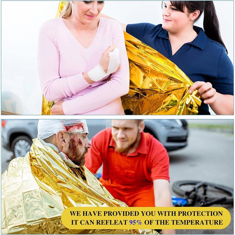 All Weather Emergency Survival Blanket Windproof Waterproof Thermal Foil For Camping 1