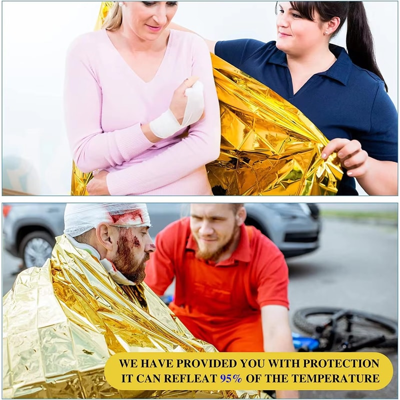 All Weather Emergency Survival Blanket Windproof Waterproof Thermal Foil For Camping 1