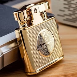 premium retro brass windproof cigar lighter for men