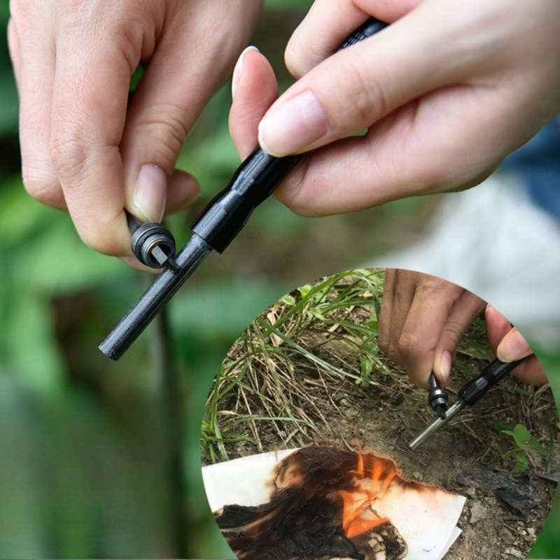 All Weather Portable Fire Starter Magnesium Rod Igniter Waterproof Camping Survival Tool 2