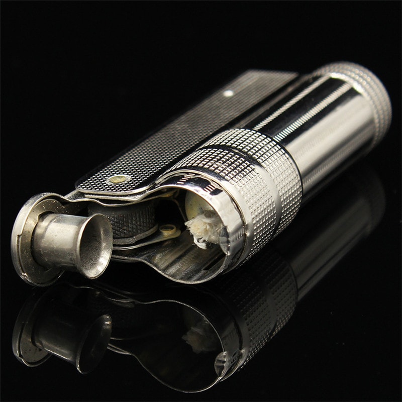 Vintage Windproof Oil Flint Lighter Stainless Steel Refillable Cigarette Lighter 1
