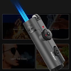 windproof torch jet cigar lighter inflatable metal butane flame
