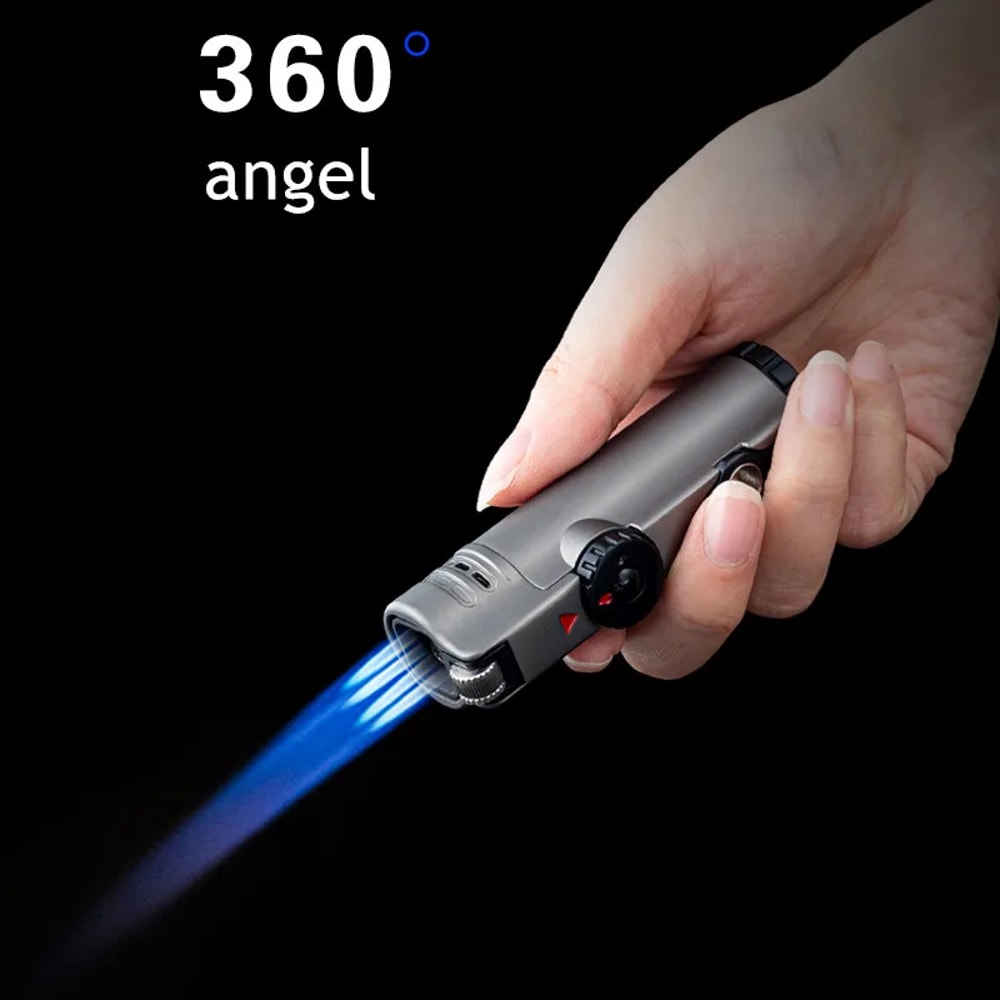 Windproof Torch Jet Cigar Lighter Inflatable Metal Butane Flame 1
