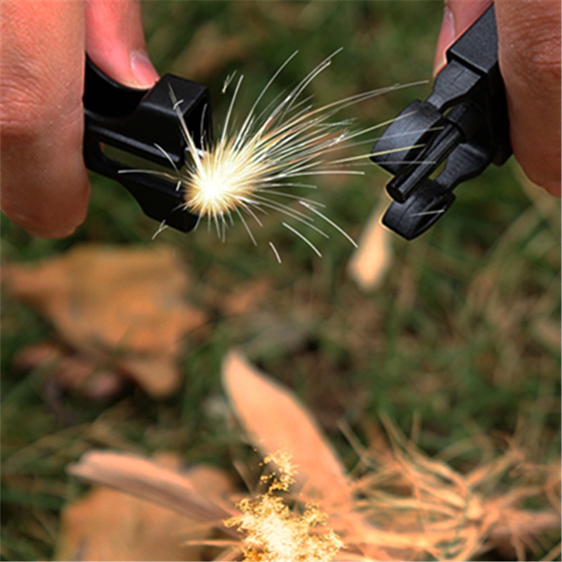 Five In One Survival Bracelet With Compass Flint Paracord For Hiking 4