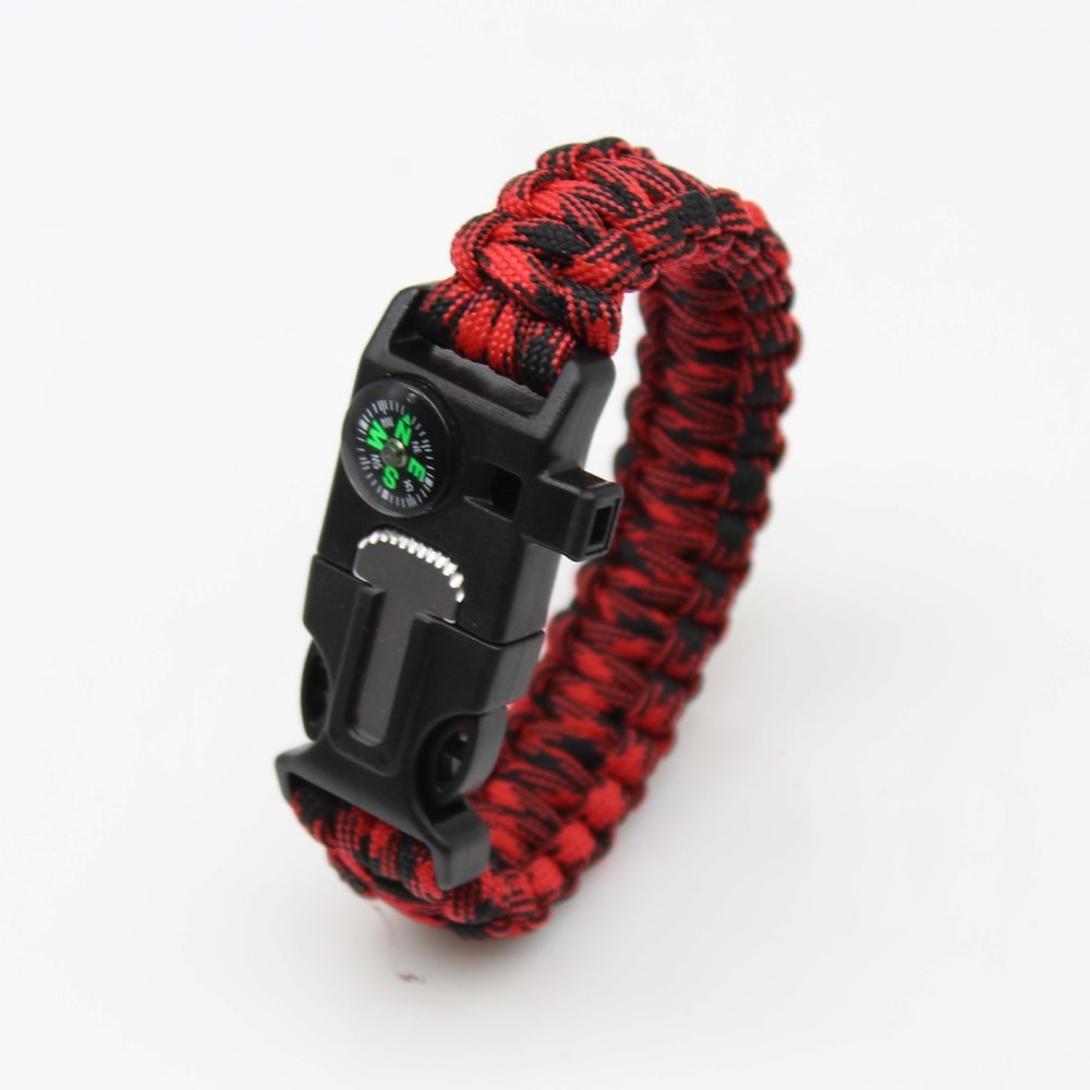Five In One Survival Bracelet With Compass Flint Paracord For Hiking 8